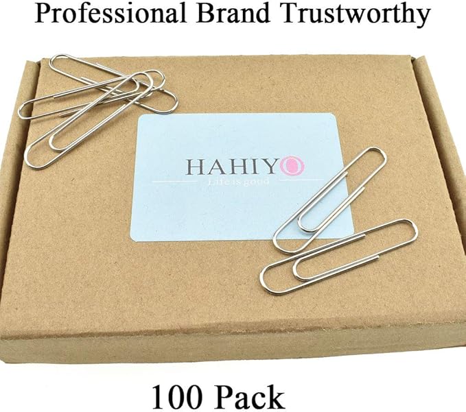 HAHIYO Paper Clips Sturdy 2 inches Length 100 Pack Paperclips Heavy Duty Tight - Image 7