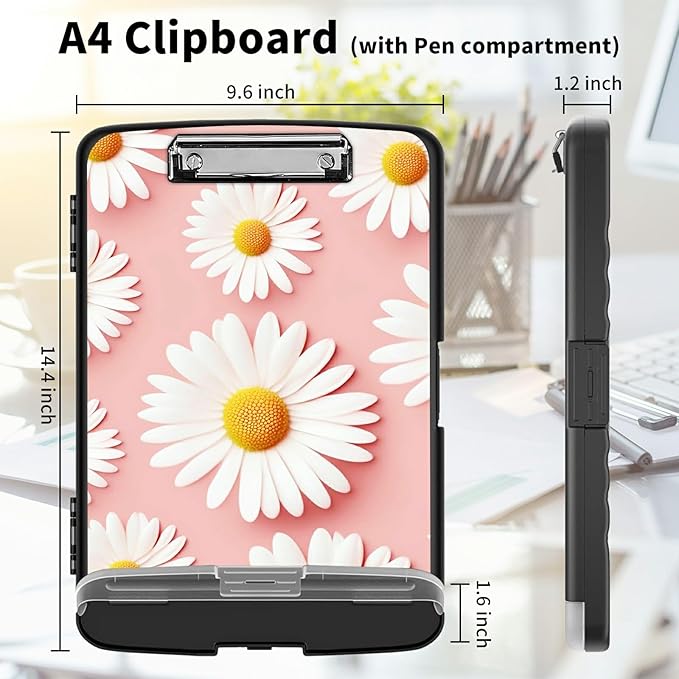 Clipboard with Storage High Capacity Plastic Nursing Clipboards with Pen Holder - Image 2