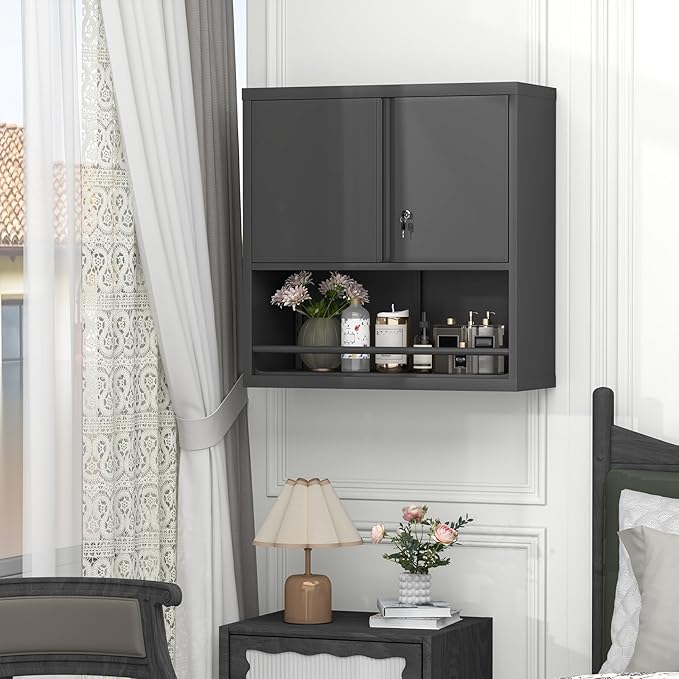 GREATMEET Garage Wall Cabinet, Metal Garage Storage Cabinets, Locking Utility - Image 7