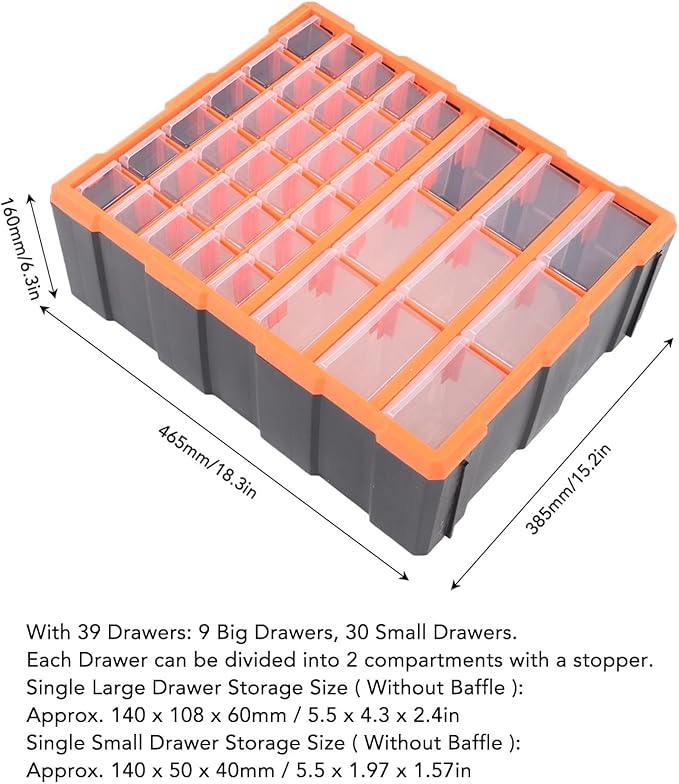 Nuts and Bolts Organizers and Storage, Parts Organizer, 39 Drawer Organiser DIY - Image 2