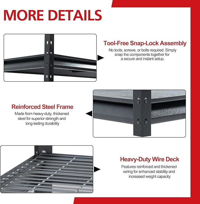 The Atlas 8000LBS Ultra Heavy Duty Garage Shelving, 72”W Storage Shelves - Image 5