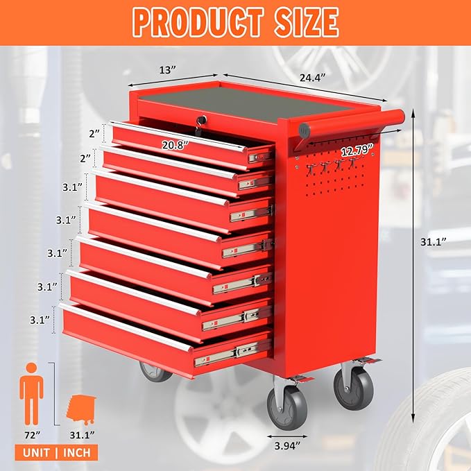 7-Drawer Rolling Tool Chest - Image 3