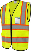 High Visibility Vest for Men Women 5 Pockets Safety Vest by Graunton