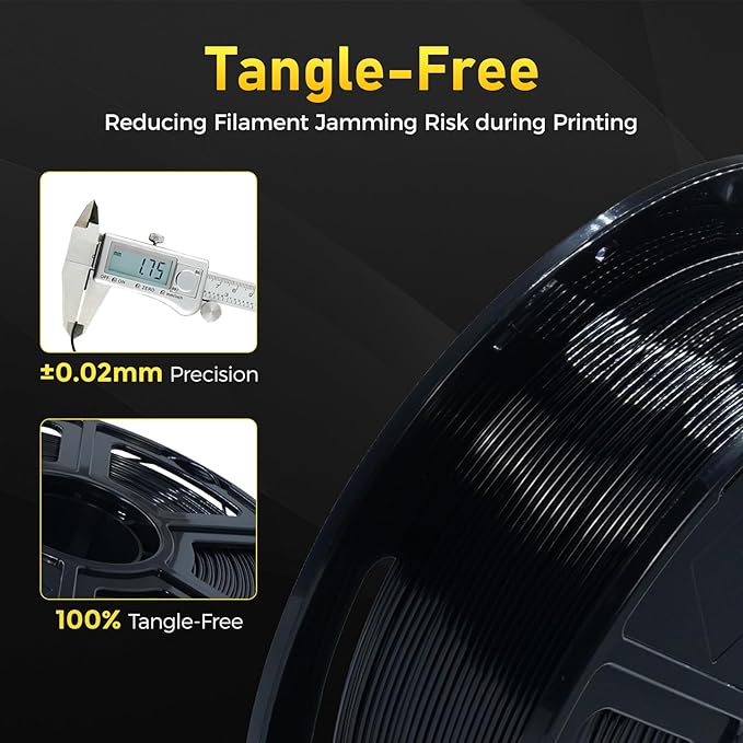 FLASHFORGE Rapid PETG Filament 1.75mm Black, Max 600mm/s High Speed Printing - Image 5