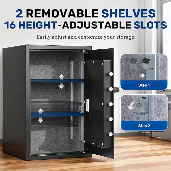 BlackSmith Large Biometric Safe 2.7 Cub Home Security Safe - Image 3