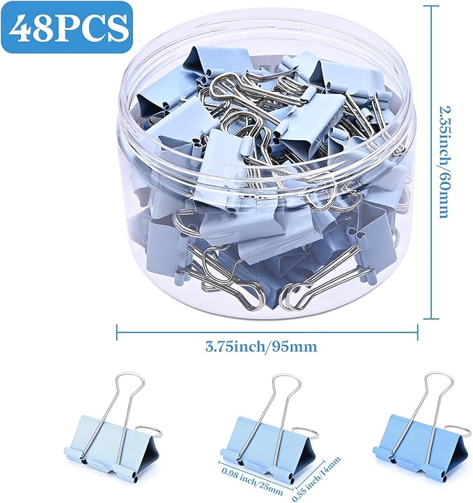 Temiary Aesthetic Binder Clips, Binding Paperwork Clamps - Image 2