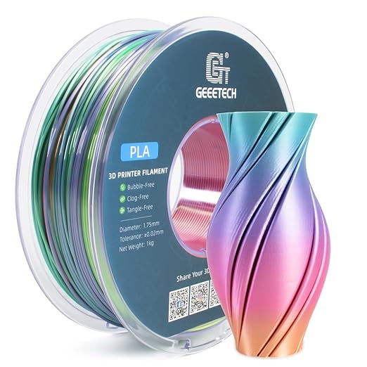 Geeetech Silk Rainbow PLA Filament 1.75mm, 3D Printer Multicolor Filament - Image 8