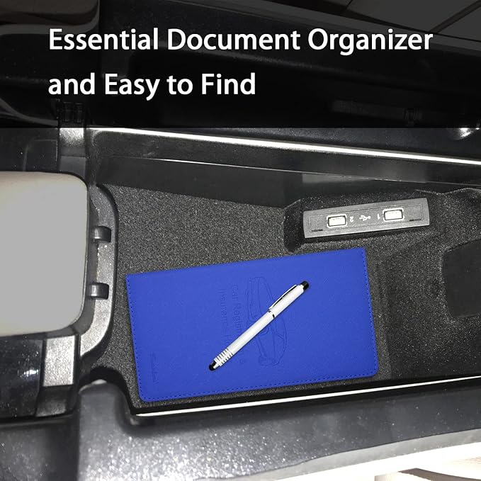Car Insurance and Registration Holder, 9.5 x 5 Inch PU Leather Vehicle Glove - Image 7