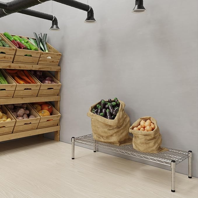 14''W x 42''L x 8''H Chrome Plated Wire Dunnage Rack | Off The Floor Storage - Image 2