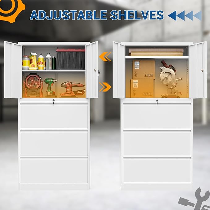 3 Drawers Metal Lateral File Cabinet - Image 7