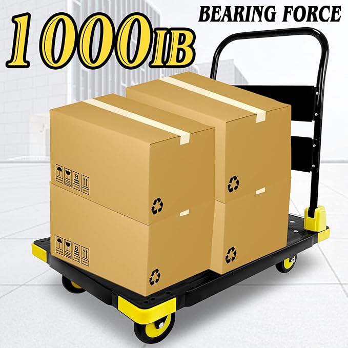 Platform Truck Cart 1000LBS Chinco Star Folding Push Cart Dolly Portable Moving - Image 2