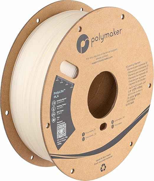Polymaker PLA Filament, Natural 3D Printing PLA Filament 1.75mm 1kg by Polymaker