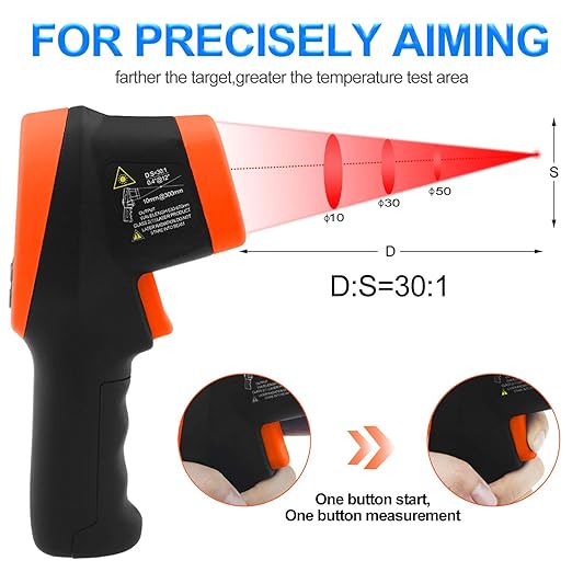 -58℉~2732℉ Digital Pyrometer 30:1 Dual Laser Industrial IR Temperature Gauge - Image 5