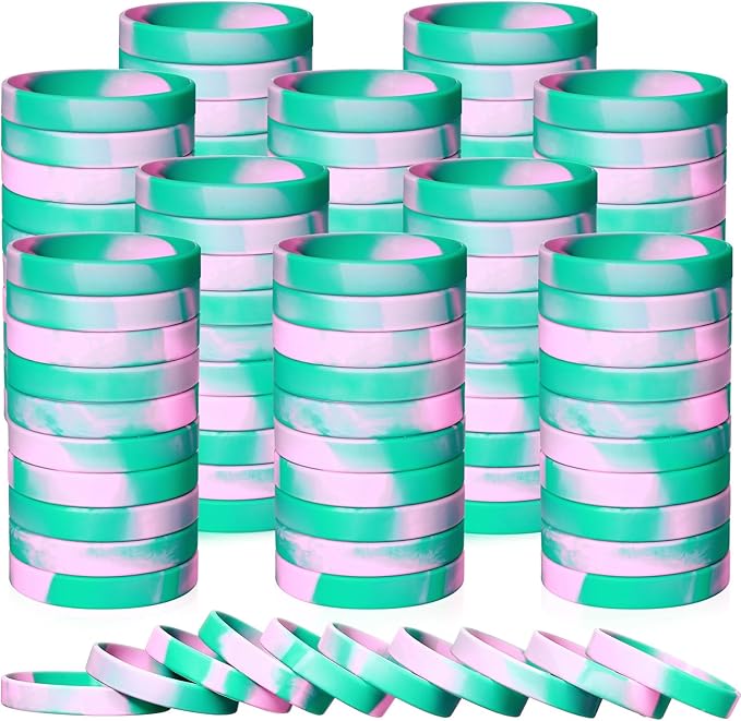 Liliful 100 Pcs Silicone Rubber Wristbands Rubber Wristband Bracelet Bands by Liliful