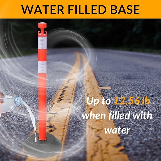 6 Pack 40 Inch Traffic Delineator Posts - Image 3