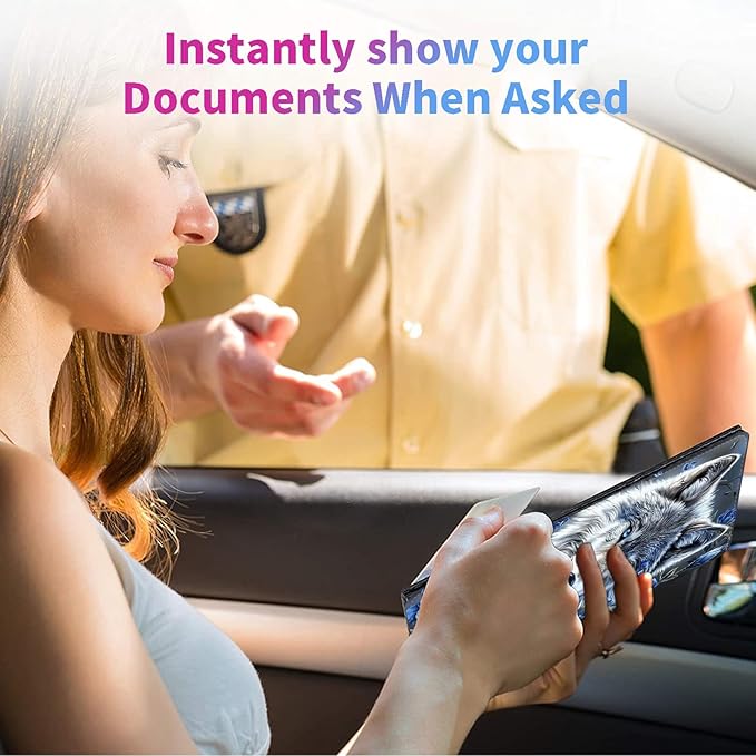 Car Registration and Insurance Holder, Leather Insurance License and - Image 2