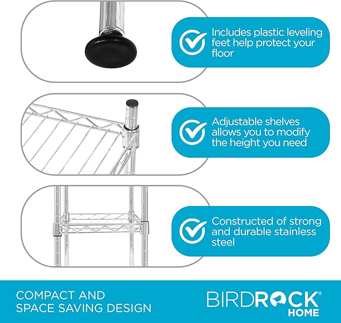Internet's Best 3-Tier Compact Wire Utility Shelving Unit - Image 2