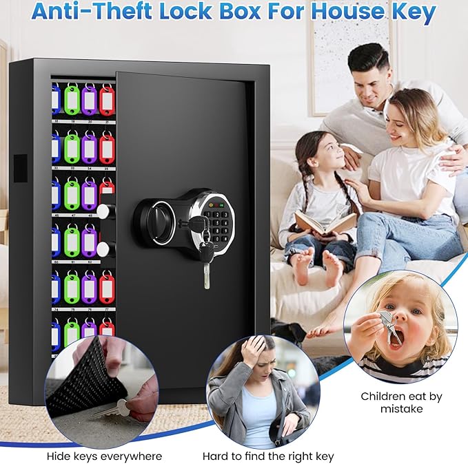 158 Keys Combination Lock Key Cabinet, Anti-Theft Key Lock Box - Image 6