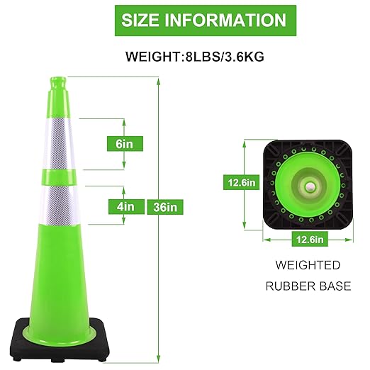 OrangeStar 36" Large Traffic Cones 4-Pack, Weighted Base - Image 7