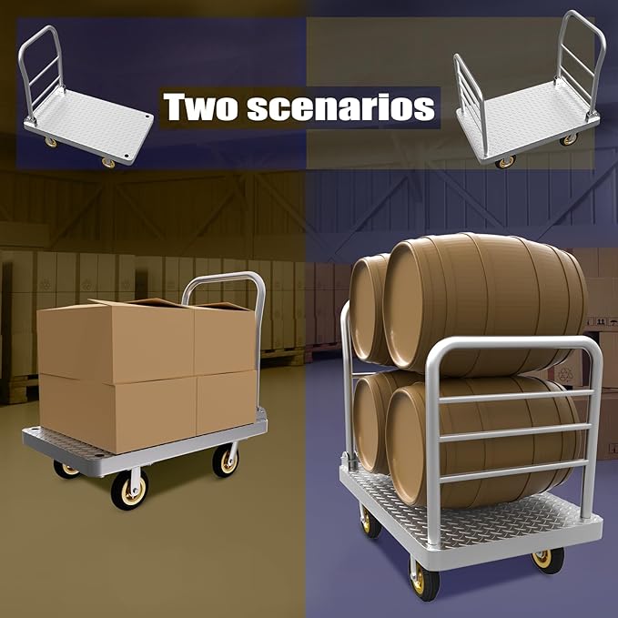 2IN1 42"×25" Platform Truck Cart 2200lbs Heavy Duty Flatbed Cart Dolly - Image 2