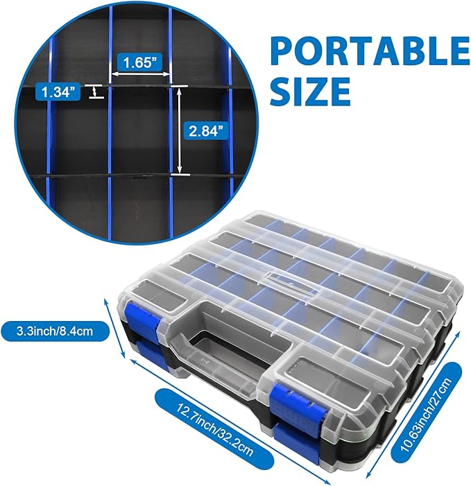 Double Side Tool Box Organizer, Hardware Storage Box, Portable Small Parts - Image 2