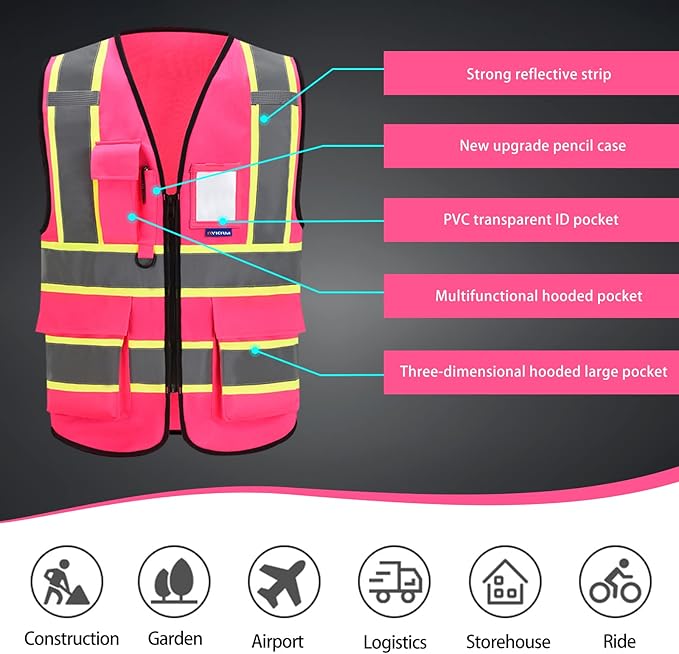 AYKRM Custom Logo Personalised Printed High Visibility Reflective 2 two tone - Image 6