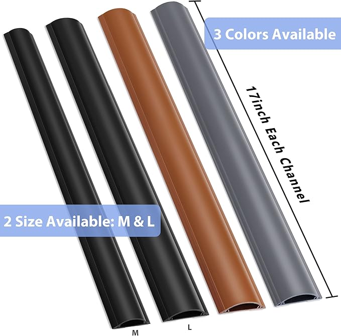 Cord Cover Floor 68in, Large Capacity Floor Cable Cover, Hard PVC Cord Hider - Image 7