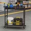 300LBS Heavy Duty Service Utility Cart on Wheels, Metal Rolling Utility Cart by Cidaziya