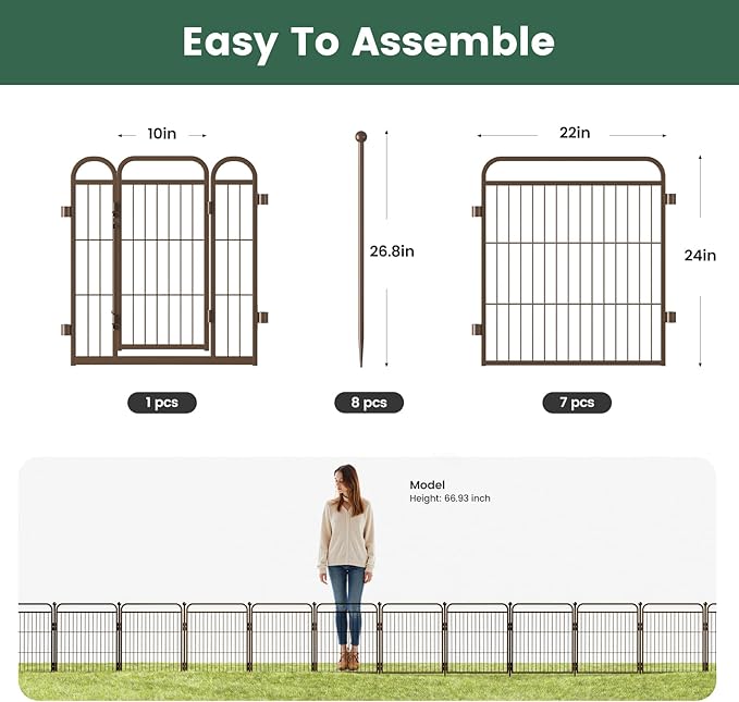 24 in Decorative Garden Fence Outdoor - Image 4