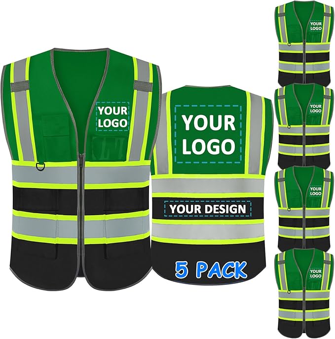 BeautyWill Custom Logo Safety Vest Class 2 High Visibility Reflective Vest by BeautyWill