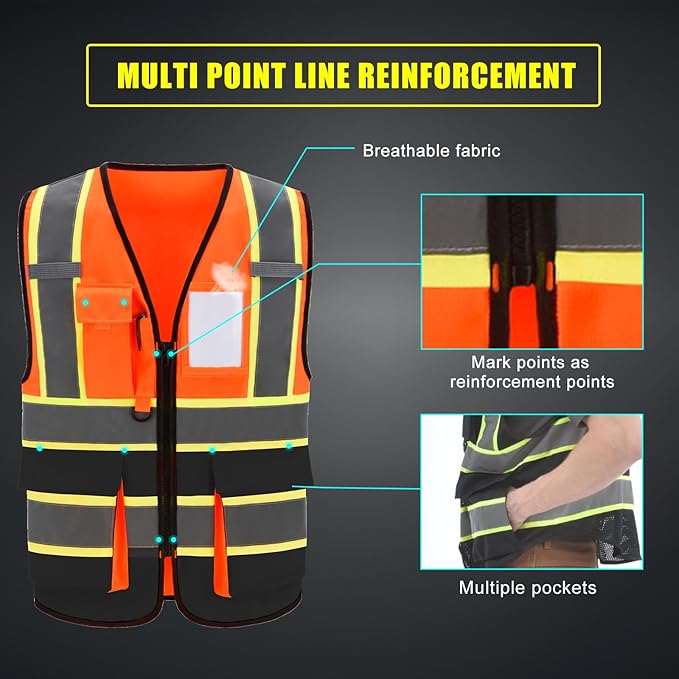 AYKRM Custom Logo Personalised Printed High Visibility Reflective 2 two tone - Image 2