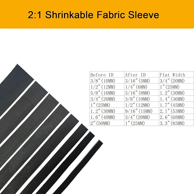 Heat Shrink Braided Sleeving 2:1 Shrinkable Fabric Cable Sheathing Wire Tubing - Image 9