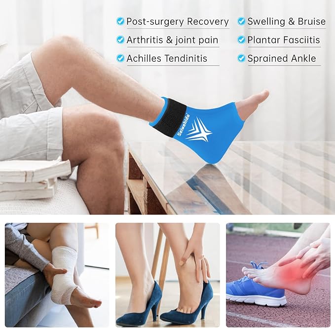 Foot Ankle Ice Pack Wrap for Swelling, Reusable Gel Ice Pack for Sprained Ankle - Image 2