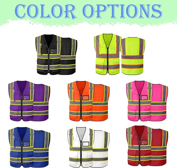 Custom Safety Vest with Logo Personalized High Visibility Vest Reflective - Image 2