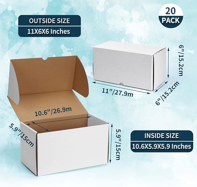 WIFTREY 11x6x6 Shipping Boxes for Small Business 20 PACK - Image 2