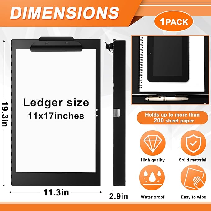 1 Pcs 11 x 17 Inch Aluminum Clipboard - Image 2