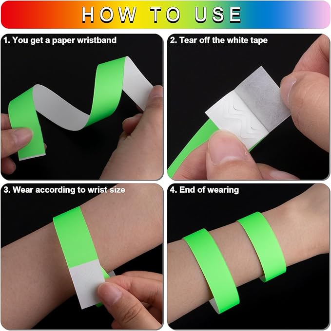 1200 Pcs Plastic Paper Wristbands - Image 4