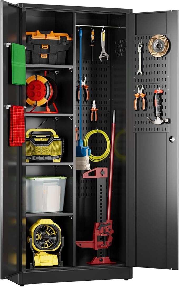 27.55 in Wide Garage Storage Cabinet, Metal Storage Cabinet by GLADIW