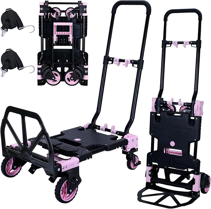 JJSMKCH 2 in 1 Folding Hand Truck, 330LB Capacity Hand Truck Foldable, Dolly by JJSMKCH