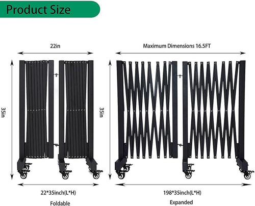 16.5FT Expandable Barricade Gate, Expandable Metal Barricade Gate Alloy Fence - Image 2