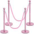 Ferraycle 4 Pcs Stainless Steel Stanchions Post Queue 38 Inch, 5 ft Velvet by Ferraycle