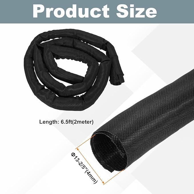 MECCANIXITY 1-3/10 Inch ID Split Loom Tubing 6.5ft Polyester Cord Protector - Image 2