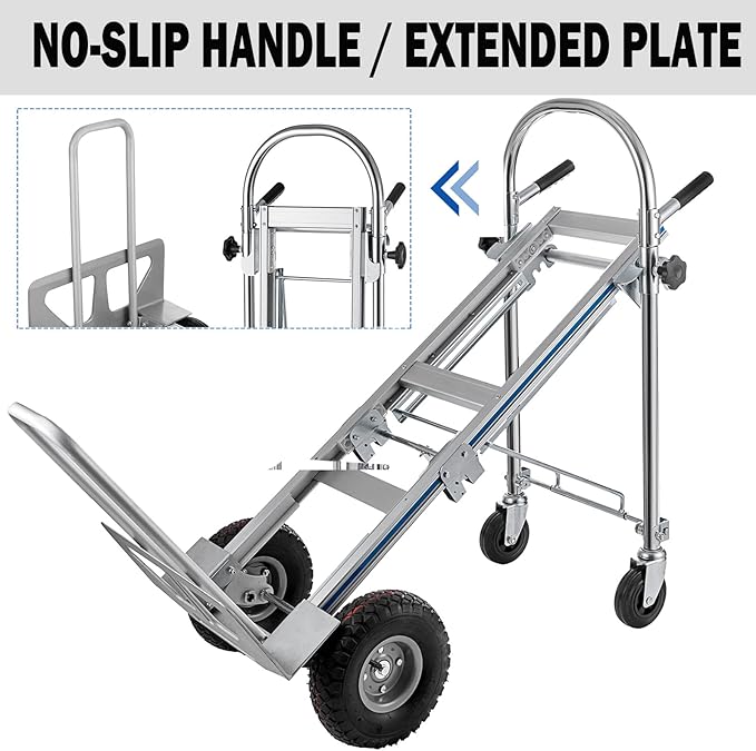 3in1 Aluminum Hand Truck, Convertible Hand Truck Dolly Large Size 1000 lb - Image 8