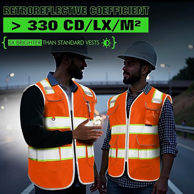 BeautyWill Custom Logo 10/20 Pack Safety Vest Class2 High Visibility Vest - Image 4