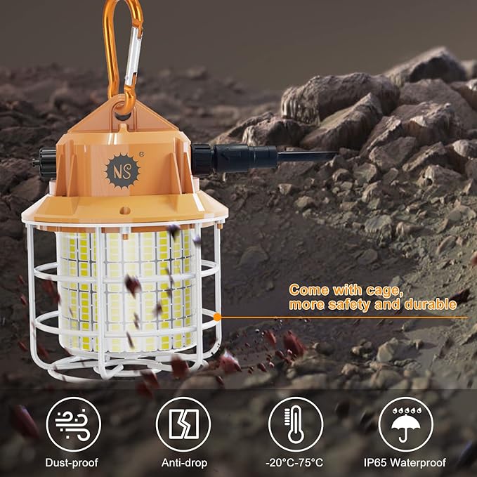 NS 60W Led Temporary Work Light 8700LM Construction Jobsite Lights 5000K - Image 6