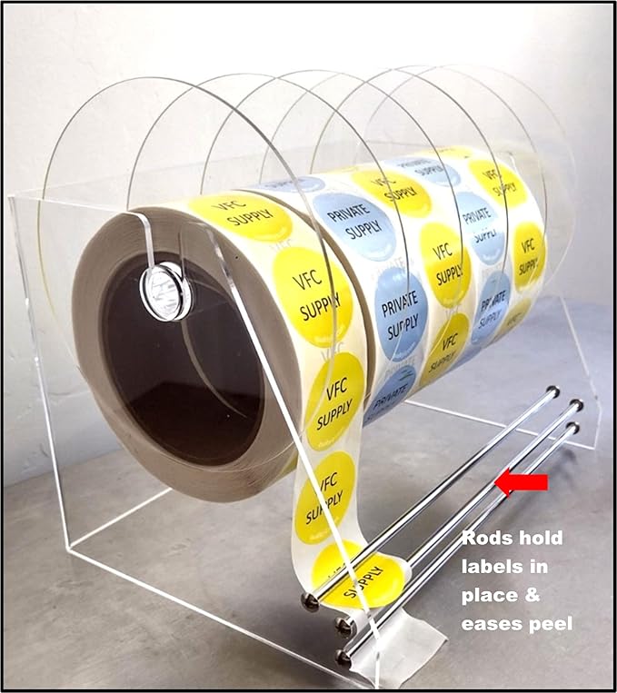 10 Inch, Heavy Duty Adjustable 6-Disk Label Dispenser, by Quality IZ - Image 3