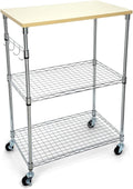 Chrome 3-Tier Rolling Kitchen Cart by Unknown