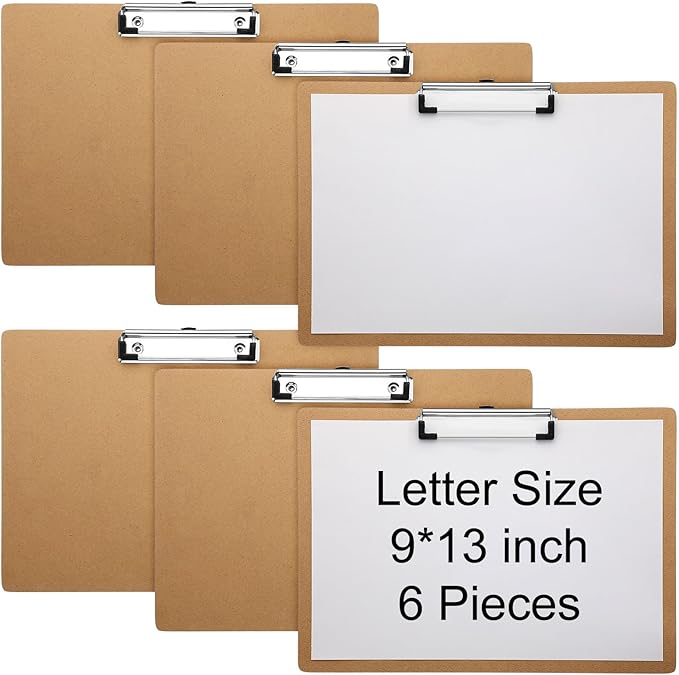 Sherr 6 Pcs Large 9 x 13 Inch Wooden Large Landscape Clipboards by Sherr