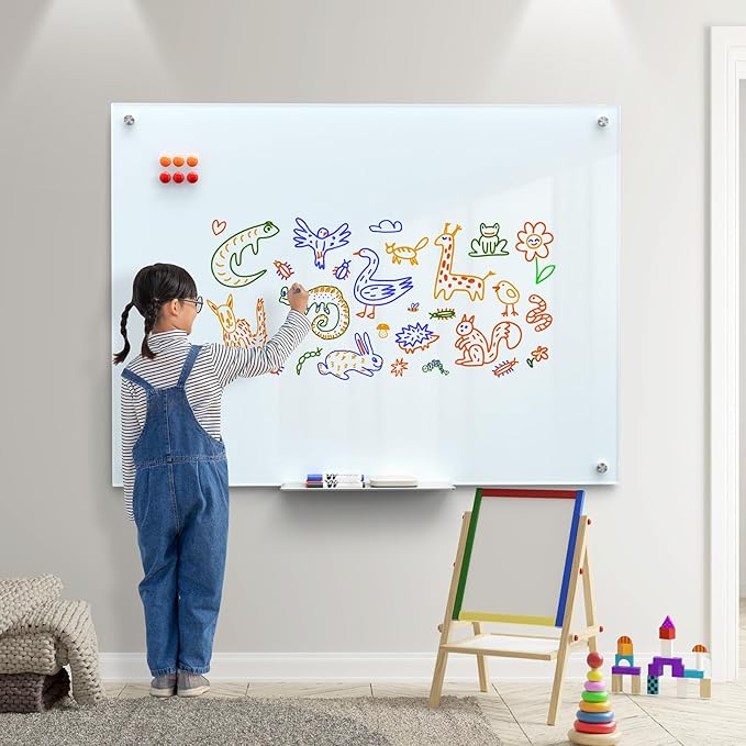 MaxGear Glass Whiteboard 48x36 Inches Wall Mounted, Magnetic White Board - Image 8