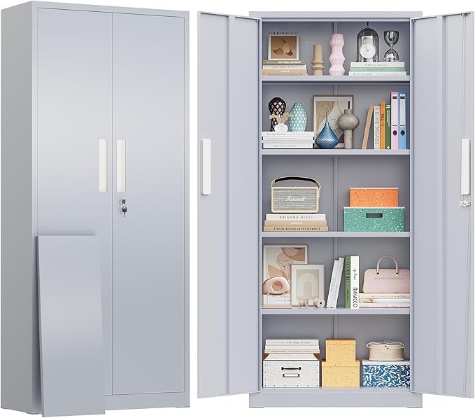 Greenvelly Metal Storage Cabinet, Lockable Steel Cabinets by Greenvelly